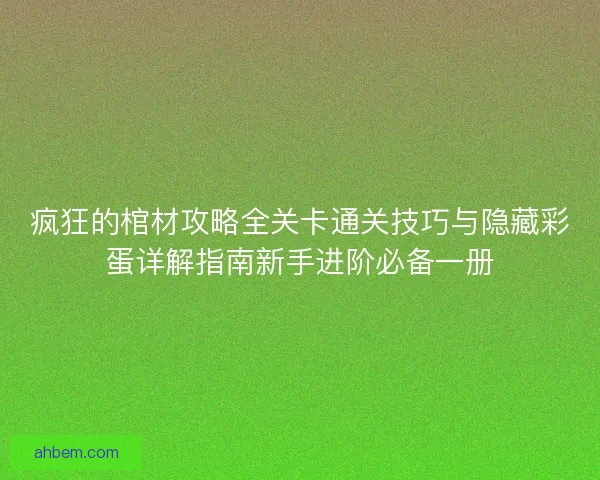 疯狂的棺材攻略全关卡通关技巧与隐藏彩蛋详解指南新手进阶必备一册