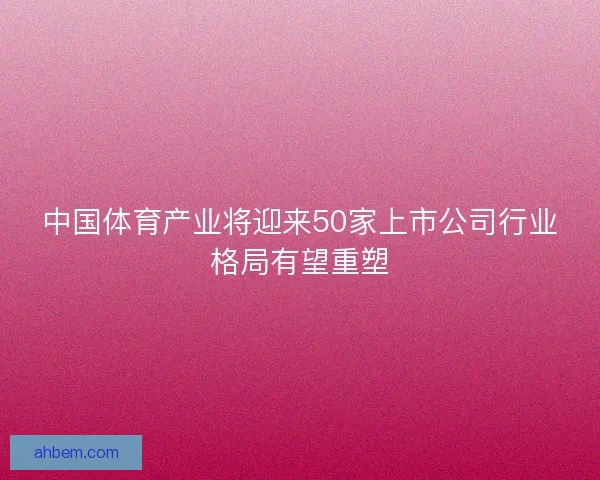 中国体育产业将迎来50家上市公司行业格局有望重塑